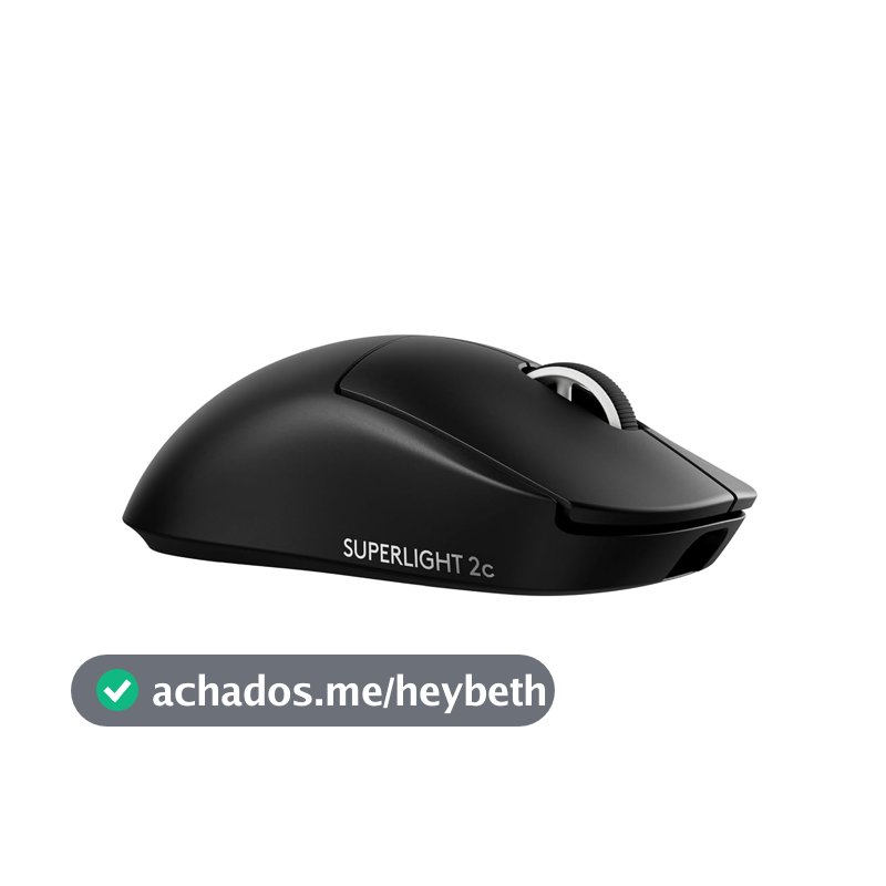 Mouse Gamer sem fio Logitech G PRO X SUPERLIGHT 2c, mouse compacto de 51 g, 5 botões programáveis, carregamento USB-C, sensor de 44K DPI, taxa de atualização de até 8 kHz para PC/Mac - Preto