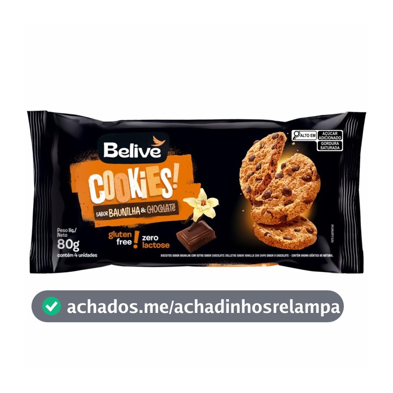 Cookie Sem Glúten Sem Lactose Sem Leite Baunilha e Chocolate Belive