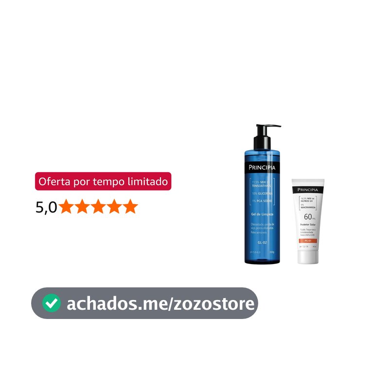 Principia Kit Todo tipo de Pele Limpeza e Proteção Solar - GL-02 + PS-01 FPS 60