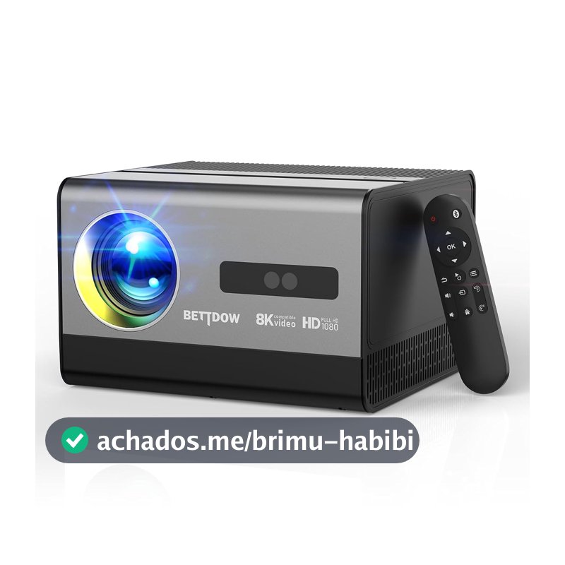 Bettdow Projetor 4k 8k 18000 Lumens Hd 1080p Compatível Completo De Android 12, Smart Projetores Retroprojetor Portatil 550 ANSI WiFi6 BT4,2, Auto Correção Trapezoidal, Foco Eletronico