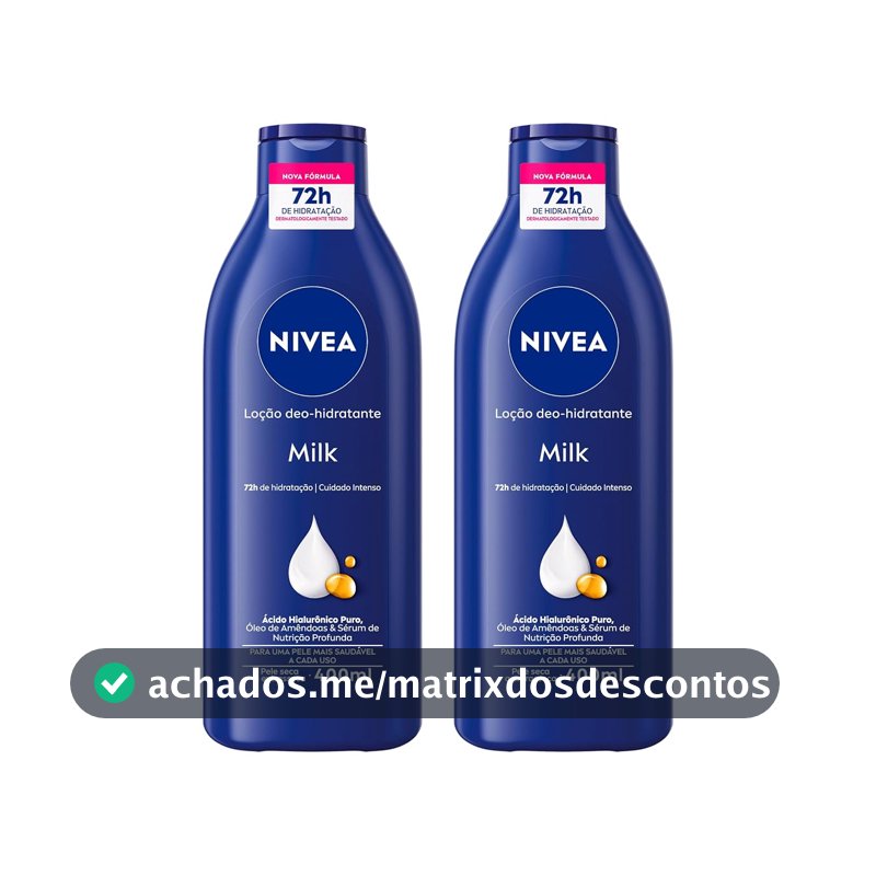 NIVEA Kit Loção Hidratante Milk Pele Seca a Extrasseca 400ml (2 unidades)