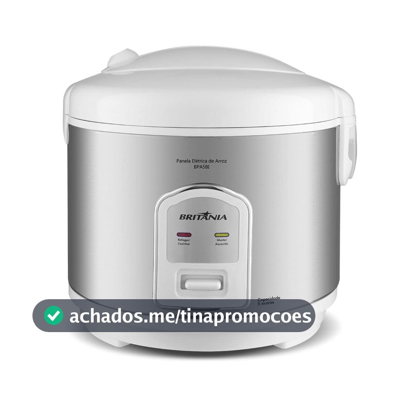 Panela de Arroz Elétrica Britânia BPA5BI 5 xícaras 400W 220V