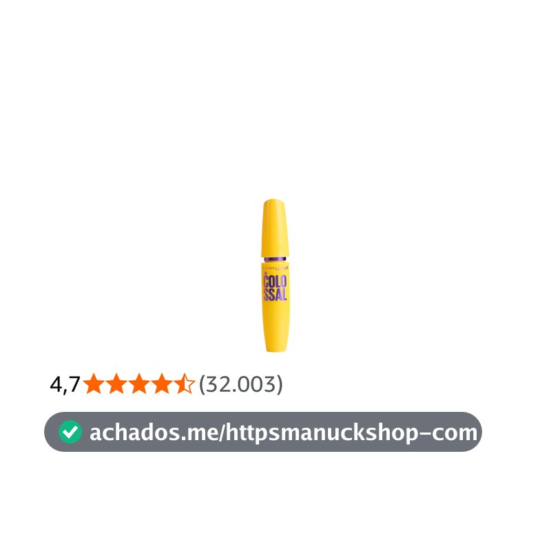 Maybelline NY The Colossal Volum' Express, Máscara de Cílios Lavável, 9x Mais Volume por Até 24h, Fórmula com Colágeno para Definição Intensa, Não Empelota, Cor Preto, 8ml