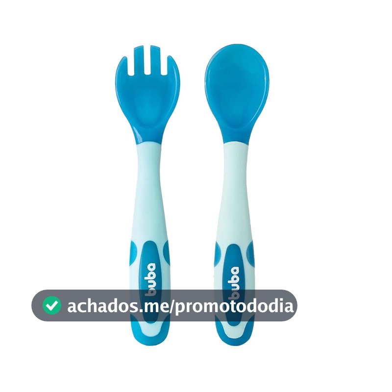 Kit de Talheres Buba, Flexíveis, Termossensíveis, Azul