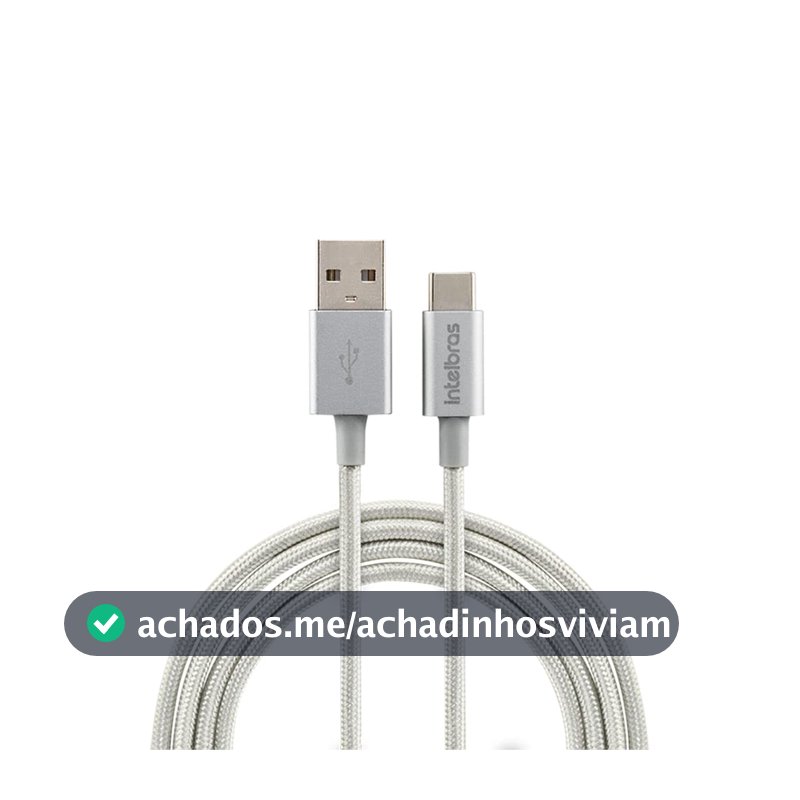 Cabo USB-C em nylon 1,5 m EUAC 15NB Branco Intelbras
