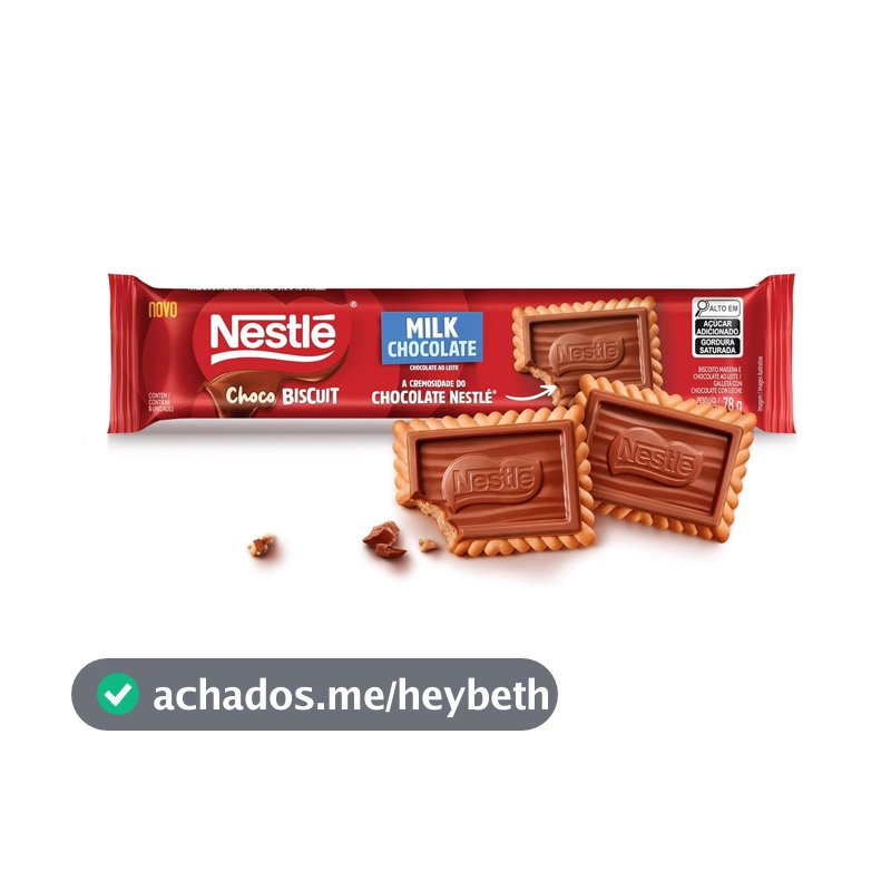 Biscoito com Chocolate Chocobiscuit NESTLÉ Ao Leite 78g