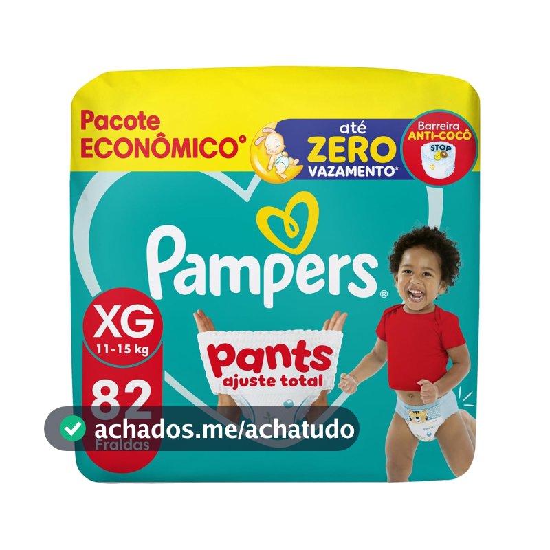 Fralda Pampers Pants Ajuste Total Tamanho XG, 82 Unidades