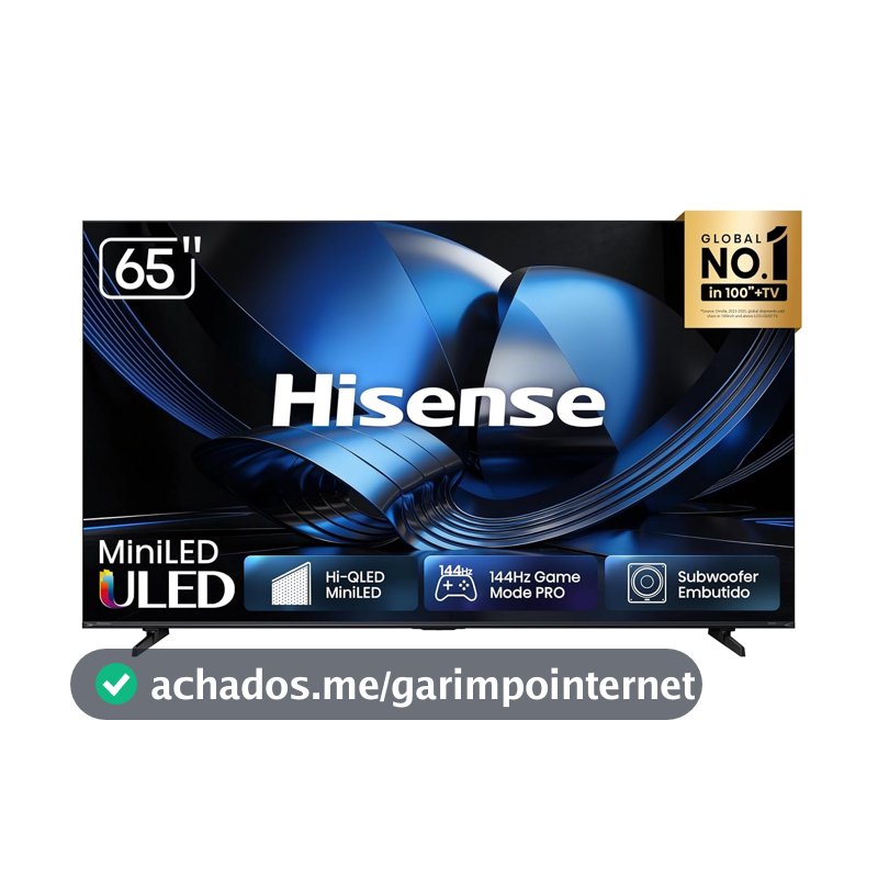 Hisense Smart TV 4K 65" Polegadas 65U7ESG Hi-QLED Mini LED