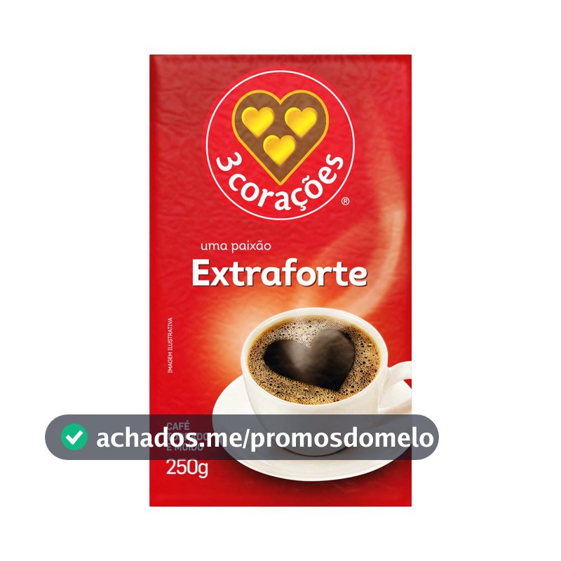 3 Corações Café Torrado E Moído Extra Forte À Vácuo 250G