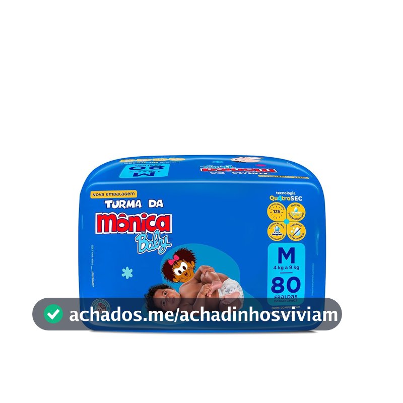 Fralda Turma da Monica Baby Giga M 80 Unidades