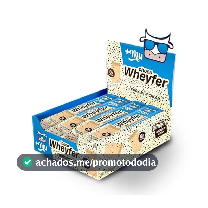 +Mu Chocowheyfer Proteico Sabor Cookies - Display com 12 unidades - 300g