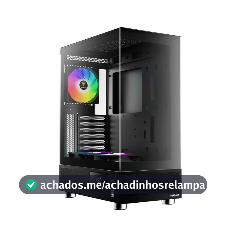 Gabinete Gamer Gamdias Atlas E1 Preto com 3 Fans 120mm ARGB ATLAS E1