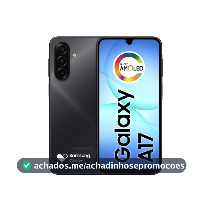 Celular Samsung Galaxy A17, 128GB, 4GB, 50MP Tela 6.7", IP54 - Preto