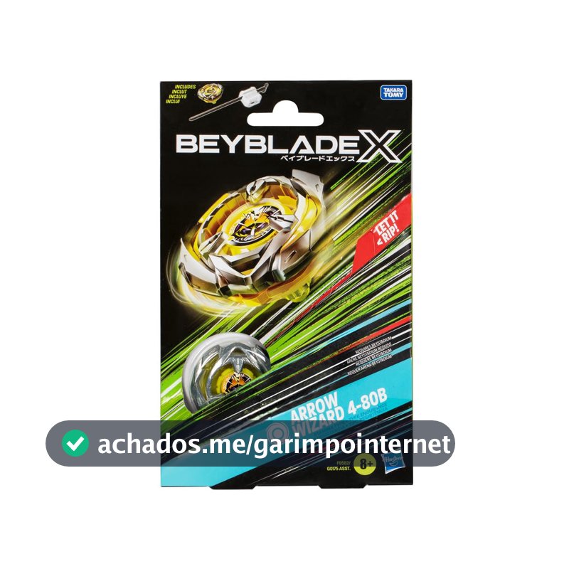 Beyblade X, Pião, Arrow Wizard 4-80B - Conjunto de Brinquedo Tipo