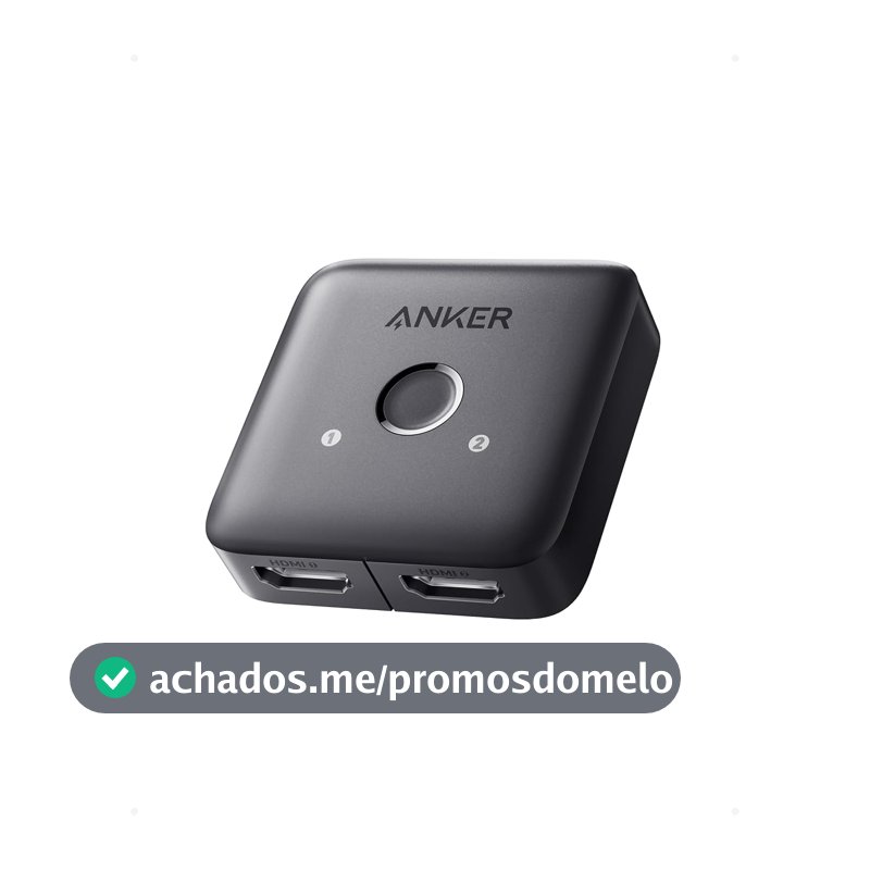 Anker Switch HDMI 4K@60Hz, Splitter HDMI 2 em 1 Saída, Comutador Monitor