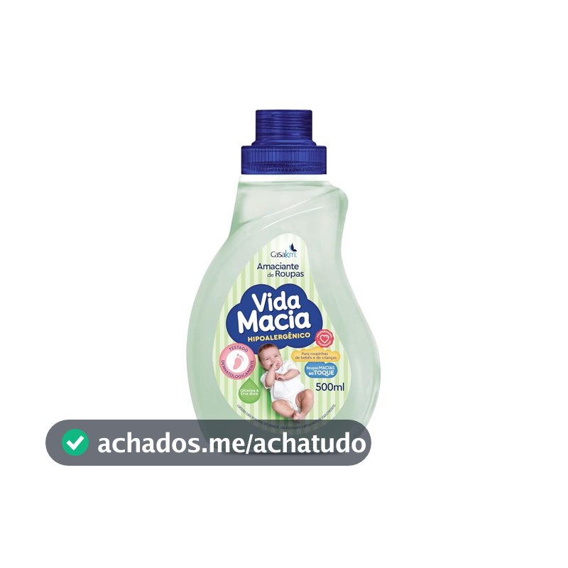 Amaciante de Roupa Vida Macia, Glicerina e Erva-Doce, 500ml
