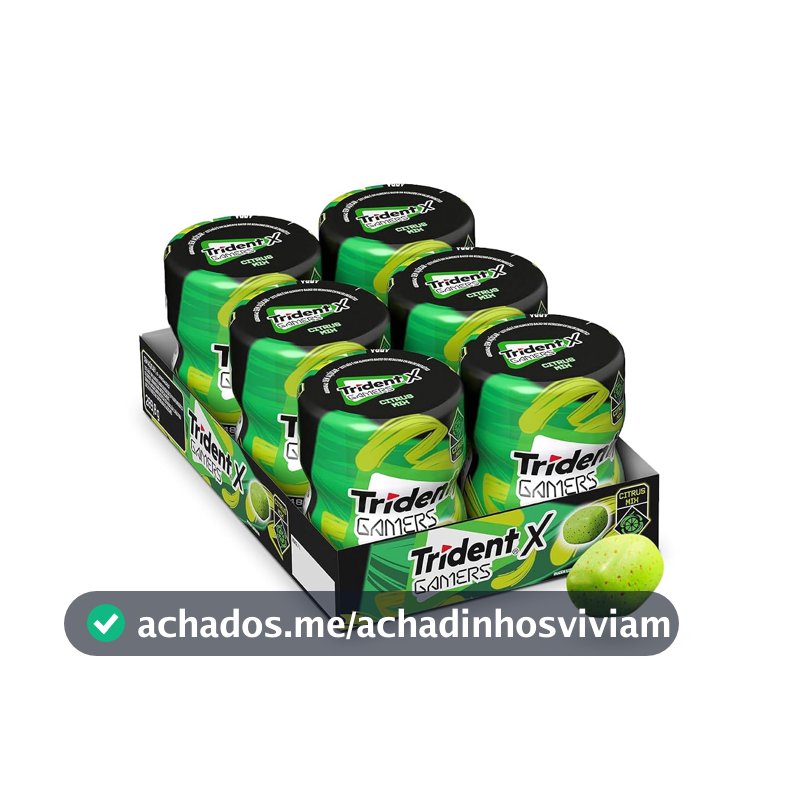 Chiclete Trident X Gamers Citrus Mix - Caixa com 6 unid de 48,3g