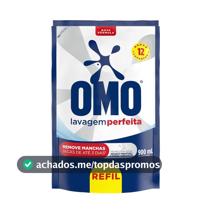 Sabão Líquido OMO Lavagem Perfeita, Refil, 900ml