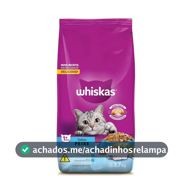 WHISKAS Ração Peixe Gatos Adultos Castrados 2,7 kg