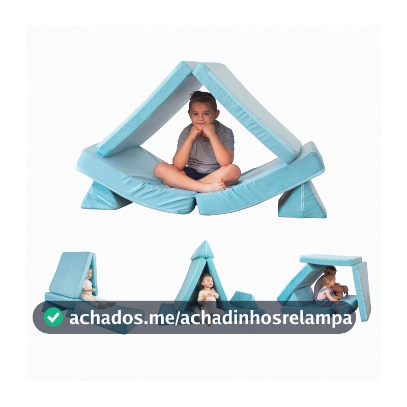 Sofá de Brincar Infantil Freso Baby Soft Play, Verde, 4 Peças