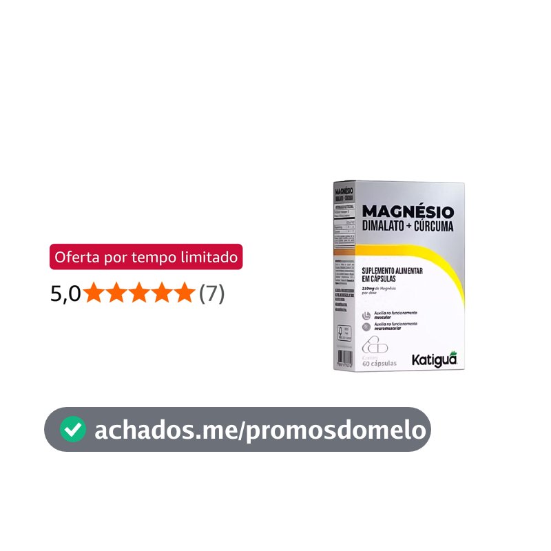 Katiguá, Magnésio Dimalato + Cúrcuma, Sem sabor, 60 Cápsulas rígidas • 30 doses, Branco