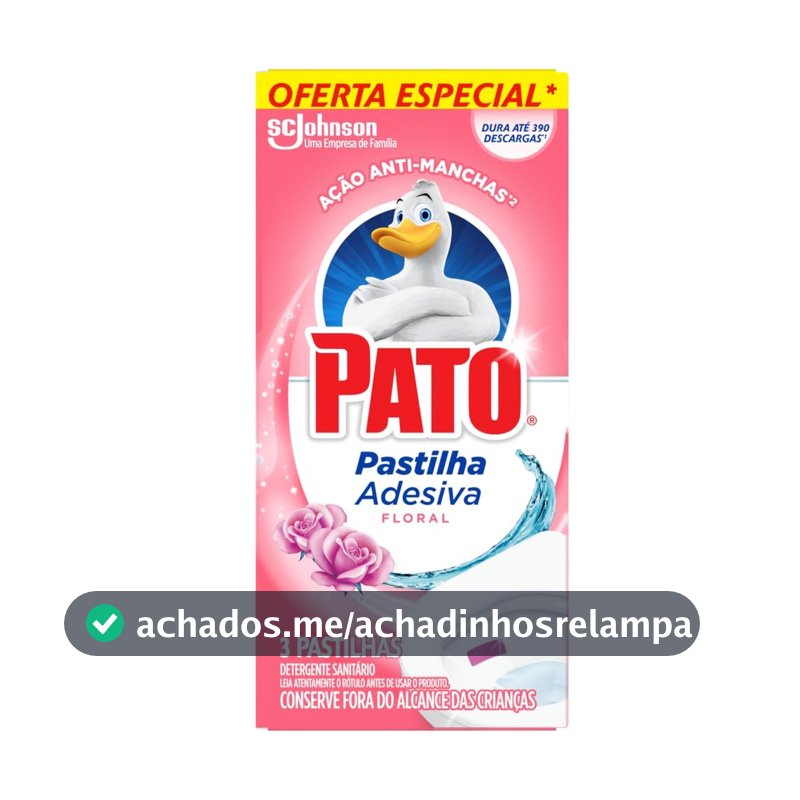 Pastilha Sanitária Adesiva Pato, Floral, 3 Unidades