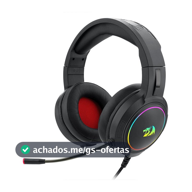 Headset Gamer Redragon Mento Preto Com Fio, Iluminação RGB Redragon Chroma, Drivers 50mm H270-RGB