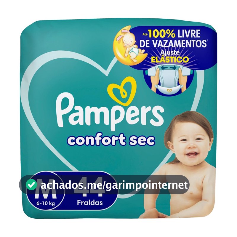 Fralda Pampers Confort Sec Tamanho M 44 Unidades