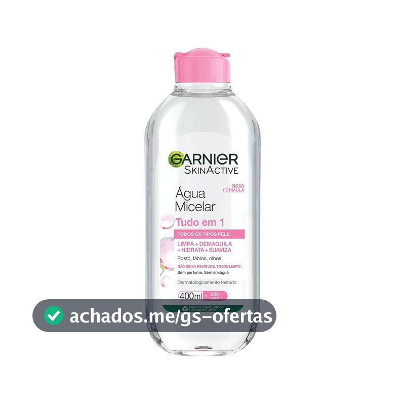 Água Micelar Garnier SkinActive Pink Tudo em 1 Pele Sensível 400ml