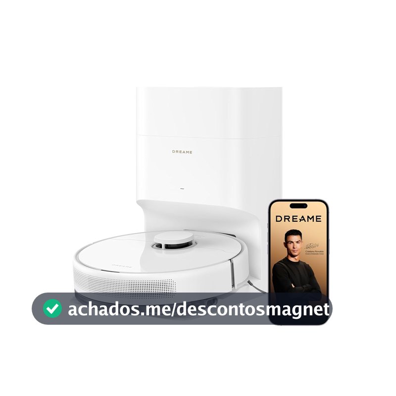 DREAME D15 Plus Robô Aspirador e Passa Pano com Autoesvaziamento, Sucção 13.000 Pa, Limpeza de Carpetes, Desvio de Obstáculos, Minimiza Enroscos, Limpeza para Pets, Bateria 5200mAh, 127V