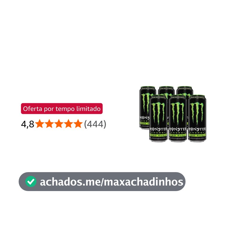 Pack de Monster Energy Zero Açucar - 6 unidades de 473ml
