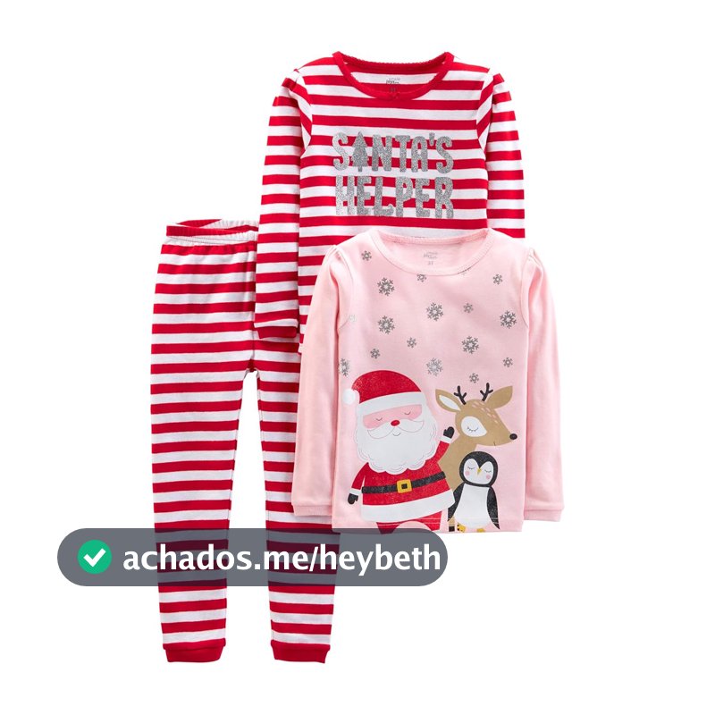 Simple Joys by Carter's Conjunto de pijama de algodão confortável de 3 peças para bebês