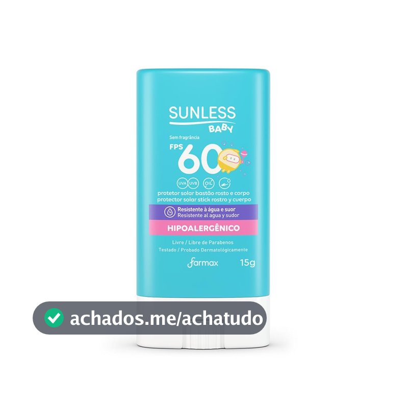 Sunless Protetor Solar Baby Bastão FPS60 15G