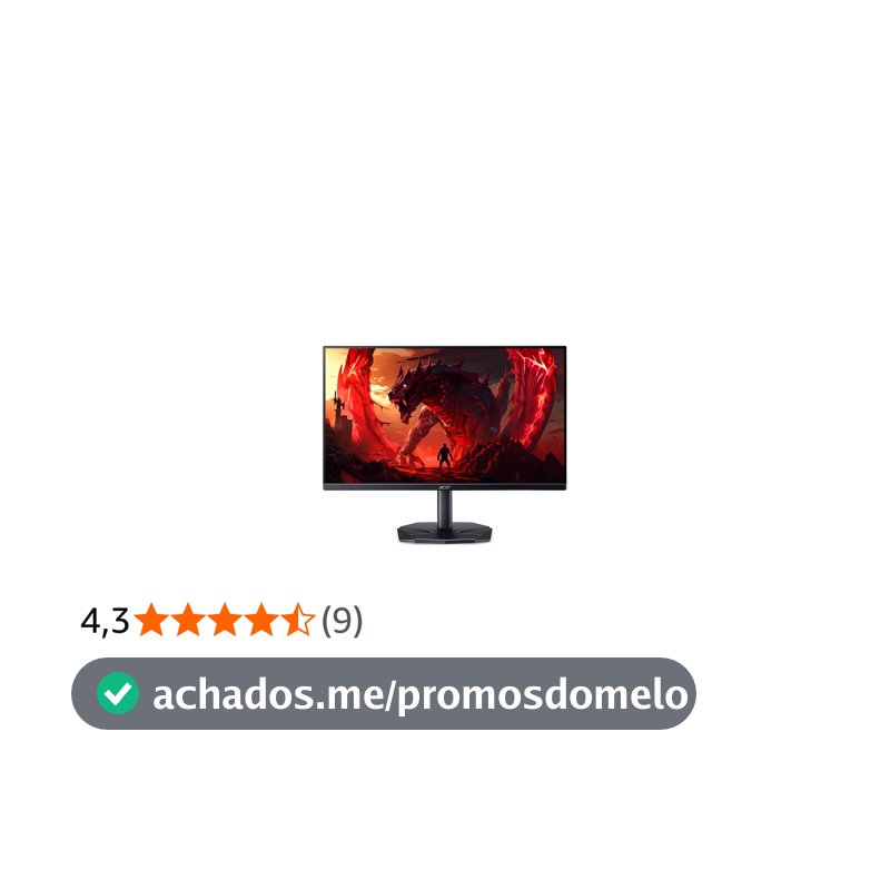 Acer Nitro KG270 P0bi, 27 Polegadas, 1920x1080 Full HD, Monitor Gamer LED VA, 16:9, Anti-Reflexo, 1000:1, 1ms, 144Hz, 18W