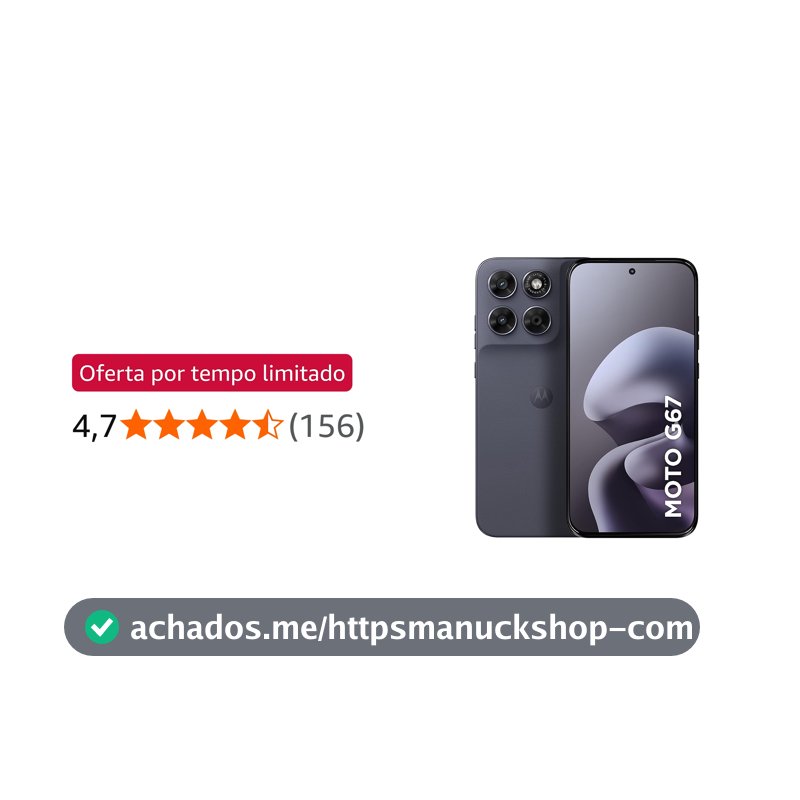Smartphone Motorola Moto G67 5G - 128GB 4GB RAM + 8GB RAM Boost camera 50MP Sony Lytia 600, tela 1.5K extreme Amoled 120hz, ultrarresistente - Chumbo
