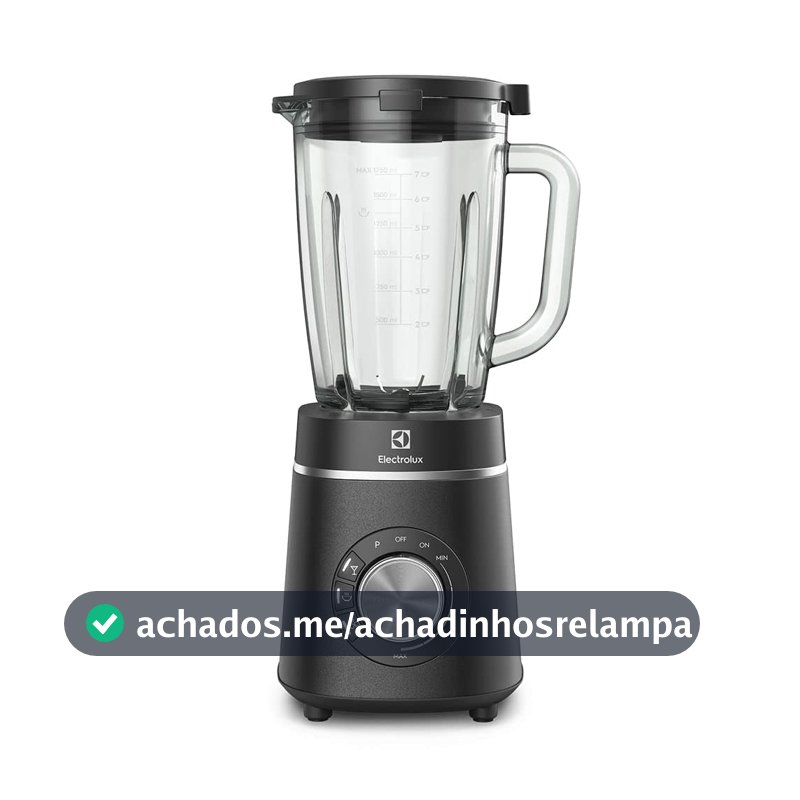 Liquidificador Electrolux inox preto jarra de vidro resistente capacidade 2L 3 receitas pre-programadas função pulsar 1200W BLP70 127v