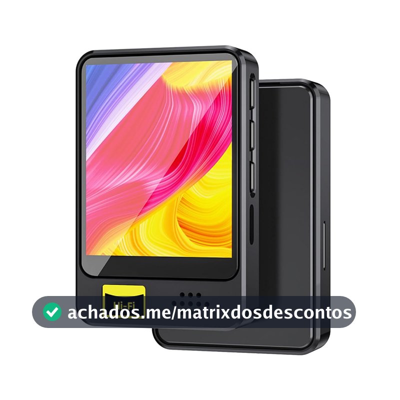MP3 MP4 Player, Music Player Bluetooth 5.0, Música Digital Portátil, MP3 Player Bluetooth, com Alto-falante Rádio FM Som sem Perdas HiFi, Suporte TF Card de Até 128 GB Preto GN-407