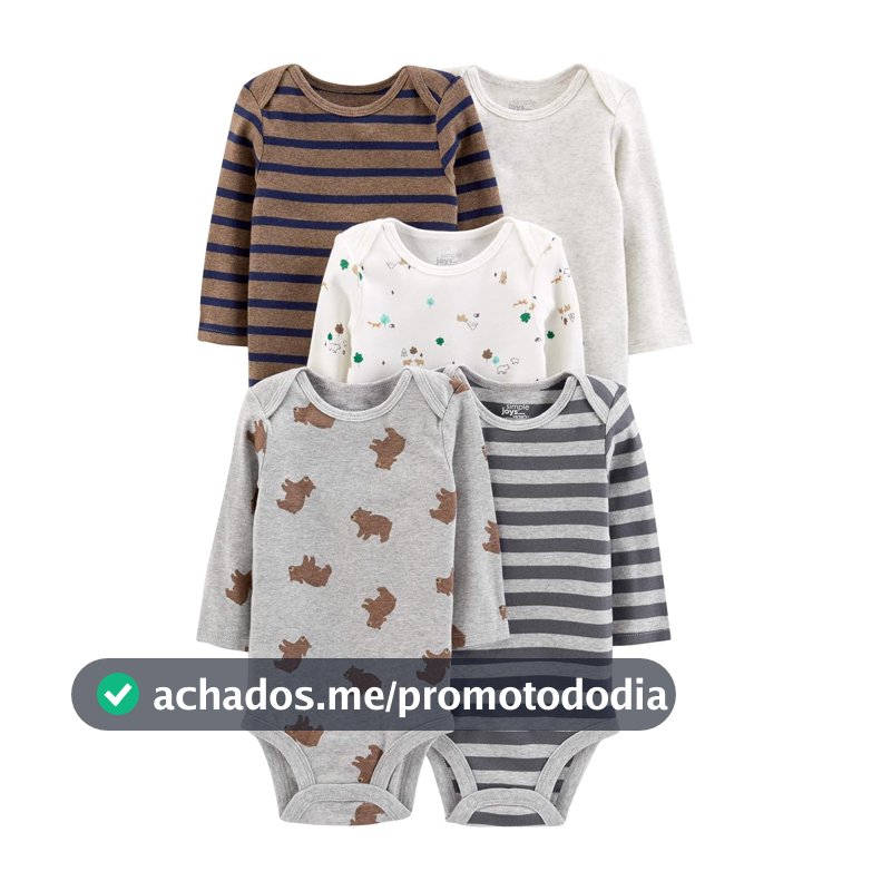 Body Pacote com 5 bodies de manga comprida Simple Joys by Carter'sMeninos