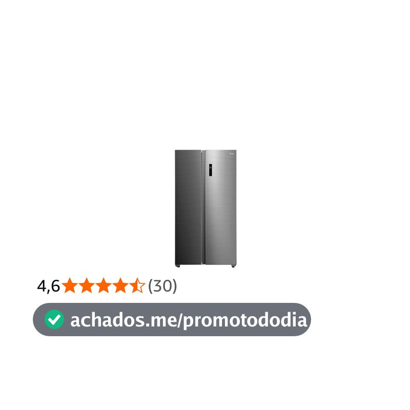 Geladeira Side by Side 511L Inverter Cor Inox Conectada Midea MD-RS710FGD461-127v