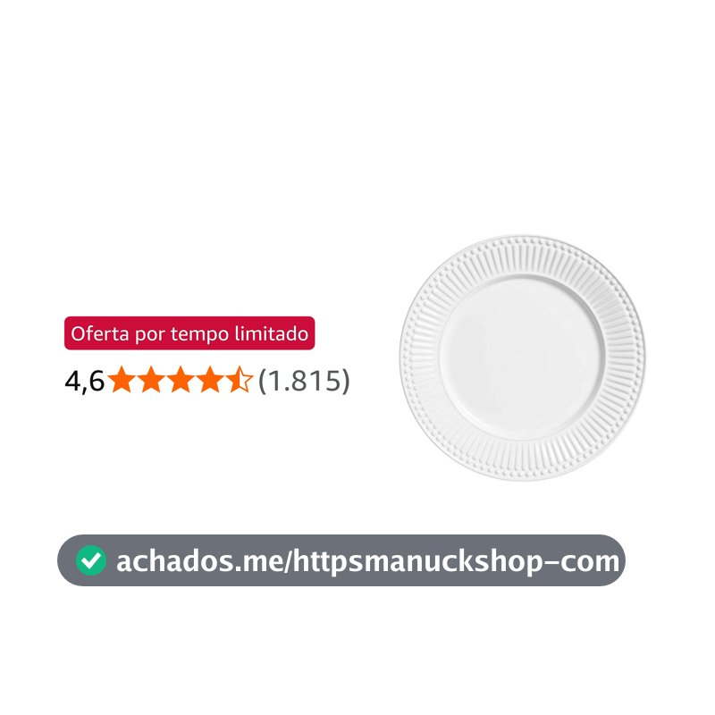 Porto Brasil Conjunto com 6 Pratos Raso Roma Branco