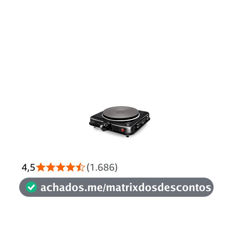 Fogão Elétrico Portátil Cooktop Elgin Single Cook 1 Boca - 110V