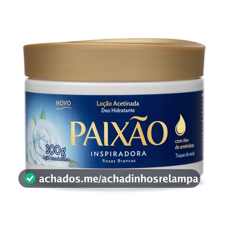 Paixão Loção Hidratante Acetinada Inspiradoras Rosas Brancas Com Ação Desodorante 300G