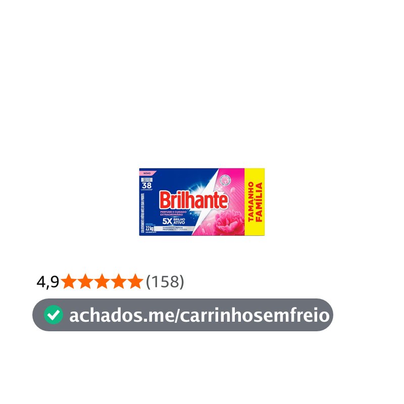 Brilhante Lava-Roupas em Pó Perfume e Cuidado Extraordinário 2,2kg