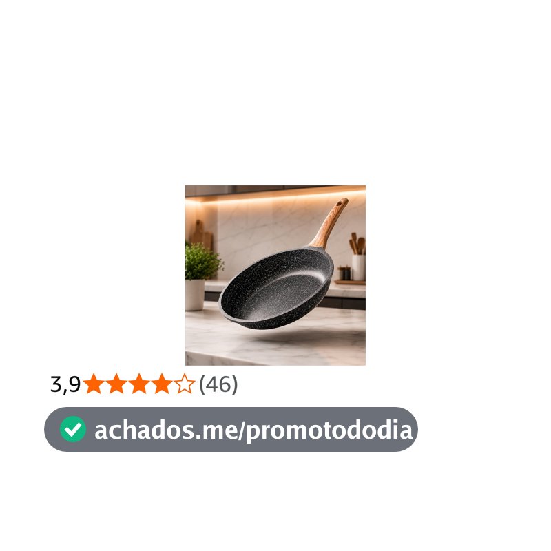 Frigideira Cerâmica Antiaderente Premium Cabo de Madeira Ergonômico, Fundo de Indução, Compatível com Fogão a Gás, Elétrico, Indução, e Vitrocerâmico Cozimento Saudável Frita Sem Óleo
