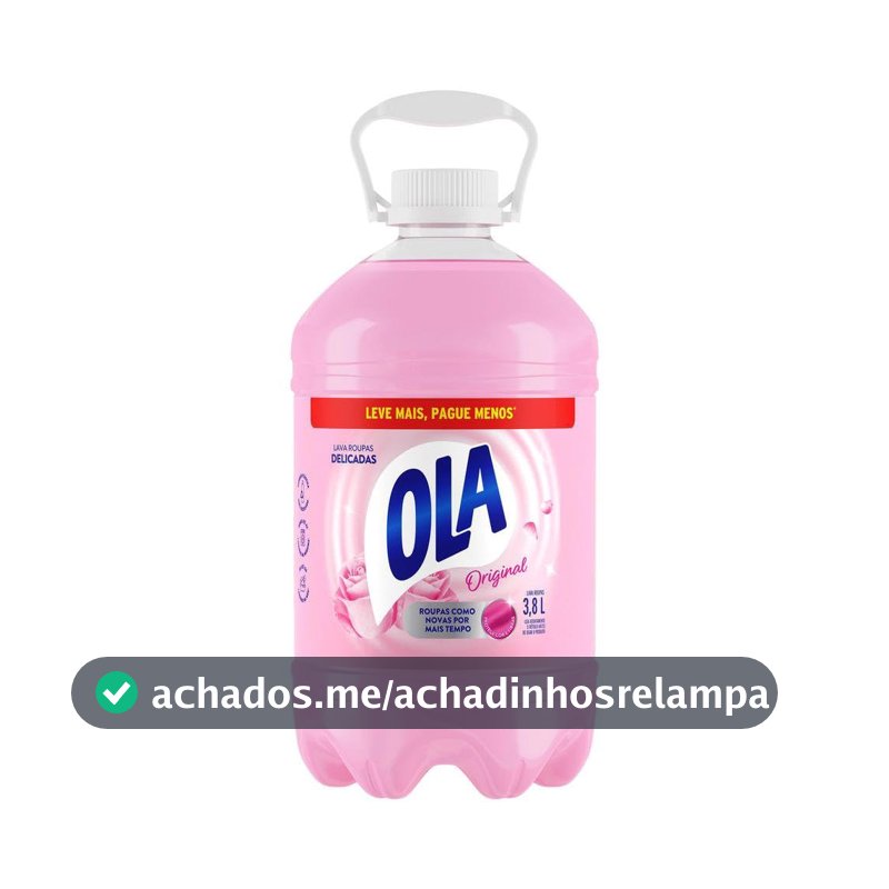 Ola Original Sabão Líquido para Roupas Finas e Delicadas, 3,8L
