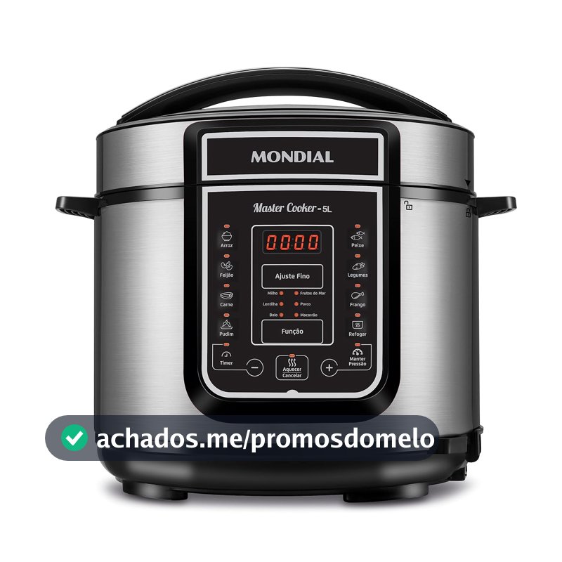 MONDIAL Panela de Pressão Digital, Master Cooker - 5L, 220V, Preto, 900W - PE-38