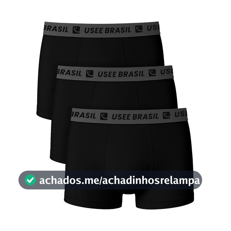 Kit com 3 Cuecas Boxer Algodão Masculina Usee Brasil Premium
