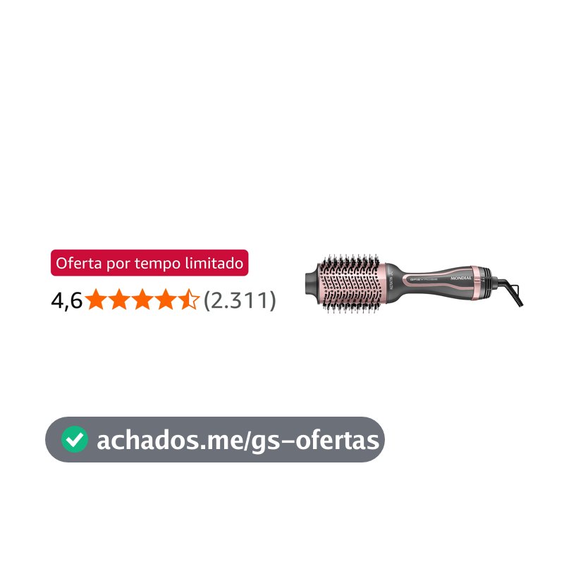 MONDIAL Escova Secadora Keratin, Bivolt, Grafite/Golden Rose - ES-11-BI