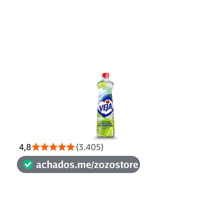 Limpador Multiuso Power Fusion Limão, Veja, 500Ml