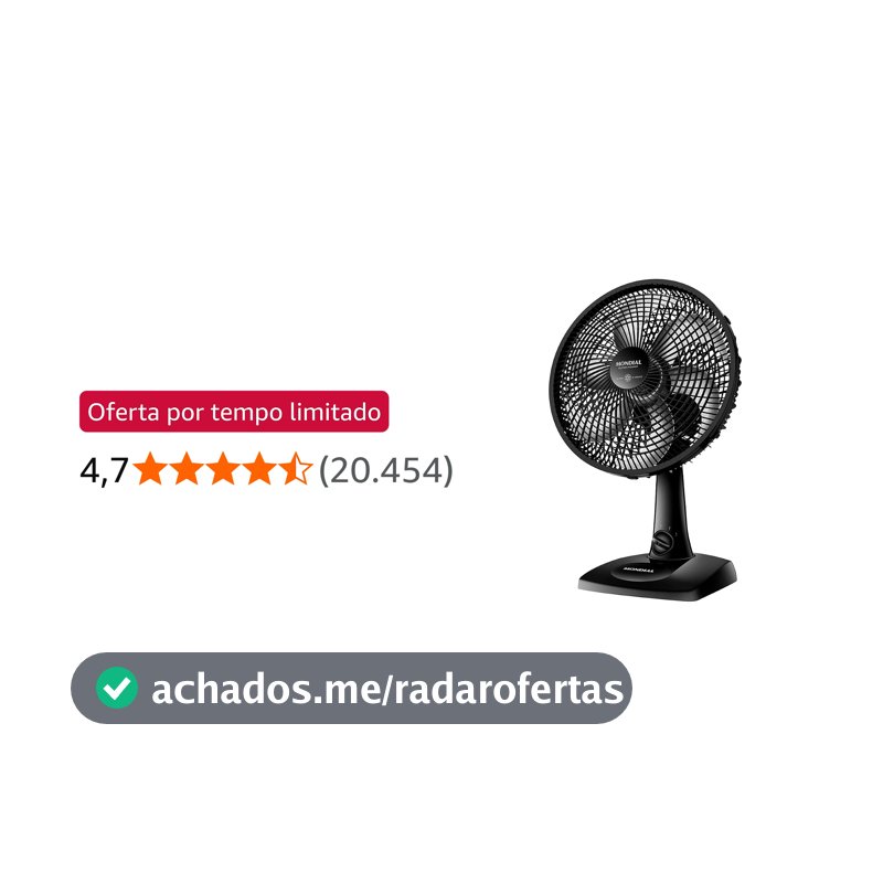 MONDIAL Ventilador de Mesa 110V, 30cm, 6 pás, Super Power - VSP-30-B